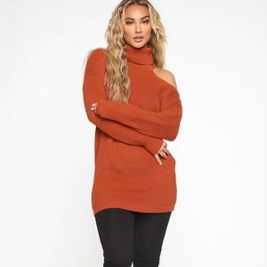 Sexy Rust Cutout Sweater